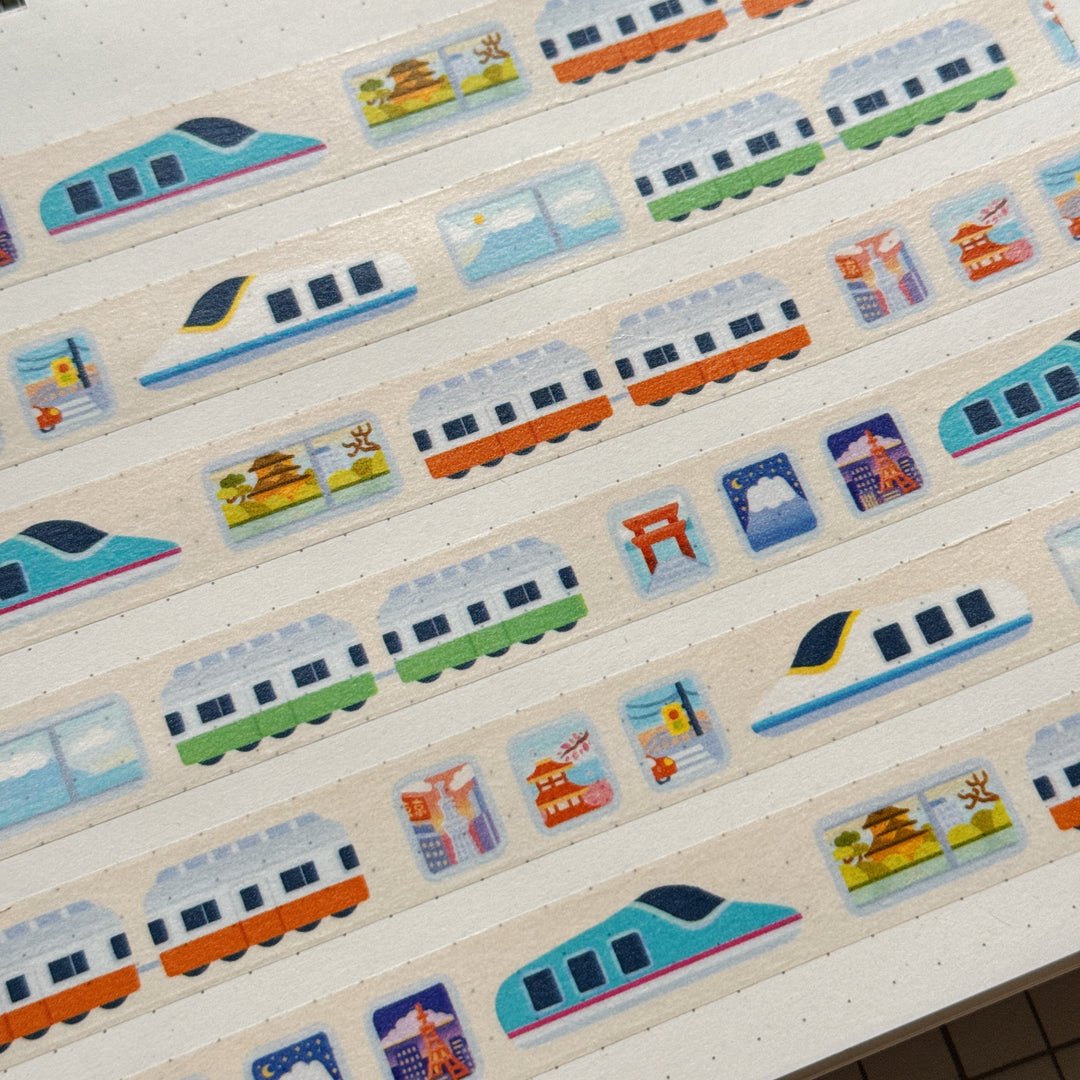 (MT128) Original Rainbowholic x Tazdaunicorn Train Window Washi Tape