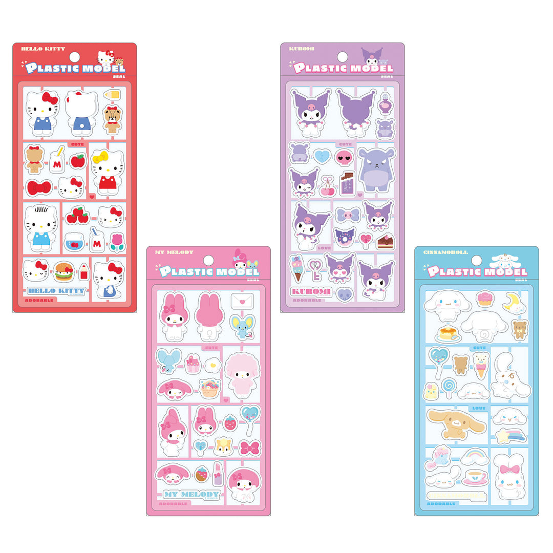 Sanrio Plastic Model 3D Sticker Sheets SET (4 pcs.)