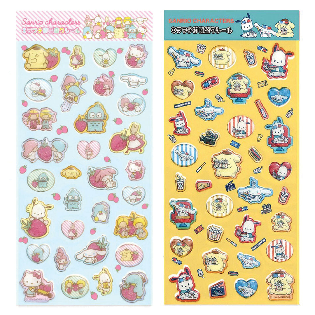 Sanrio Sparkling Resin Coated Sticker Sheets SET (2 pcs.)