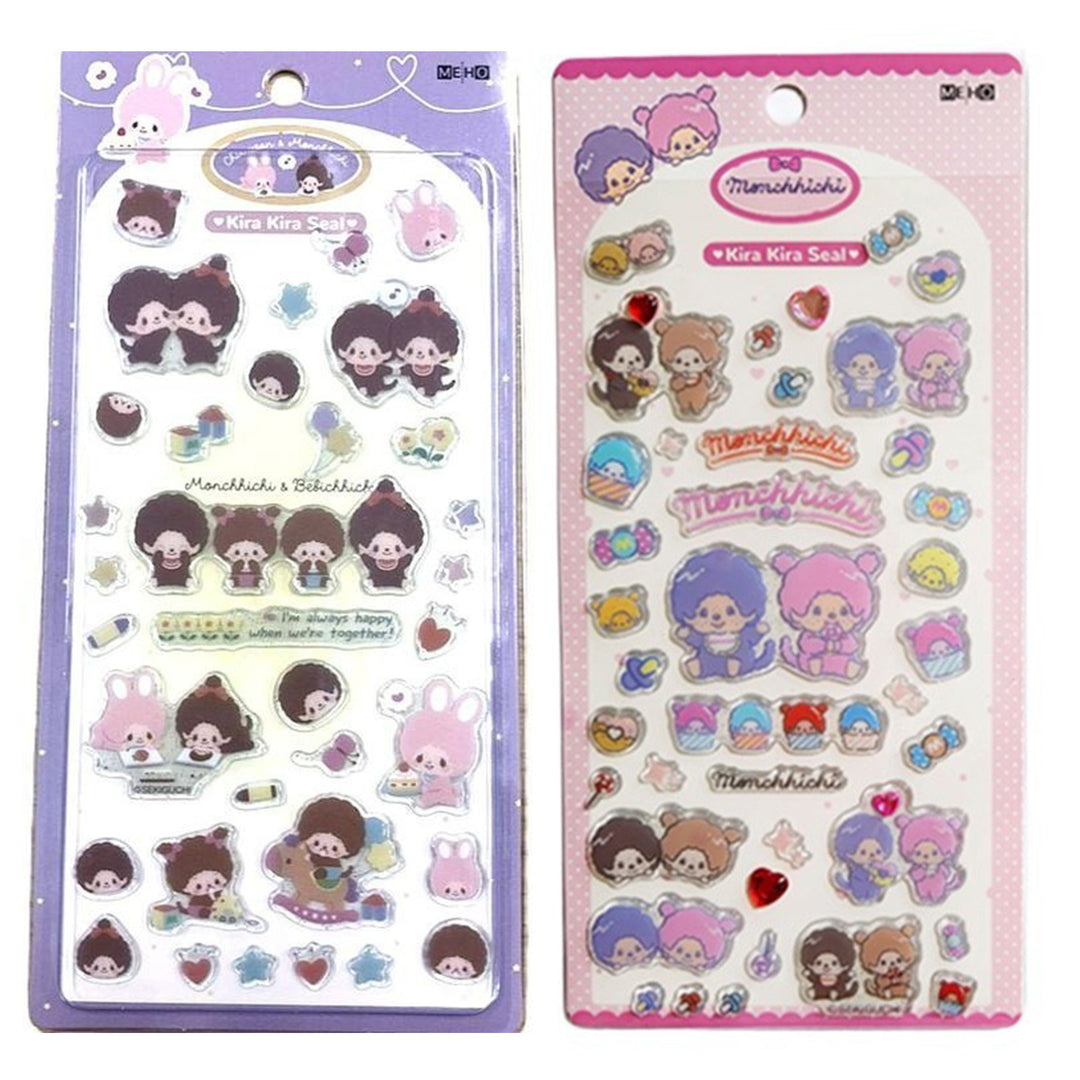 Monchichi Kira Kira Seal 3D Sticker Sheet SET (2 pcs.)
