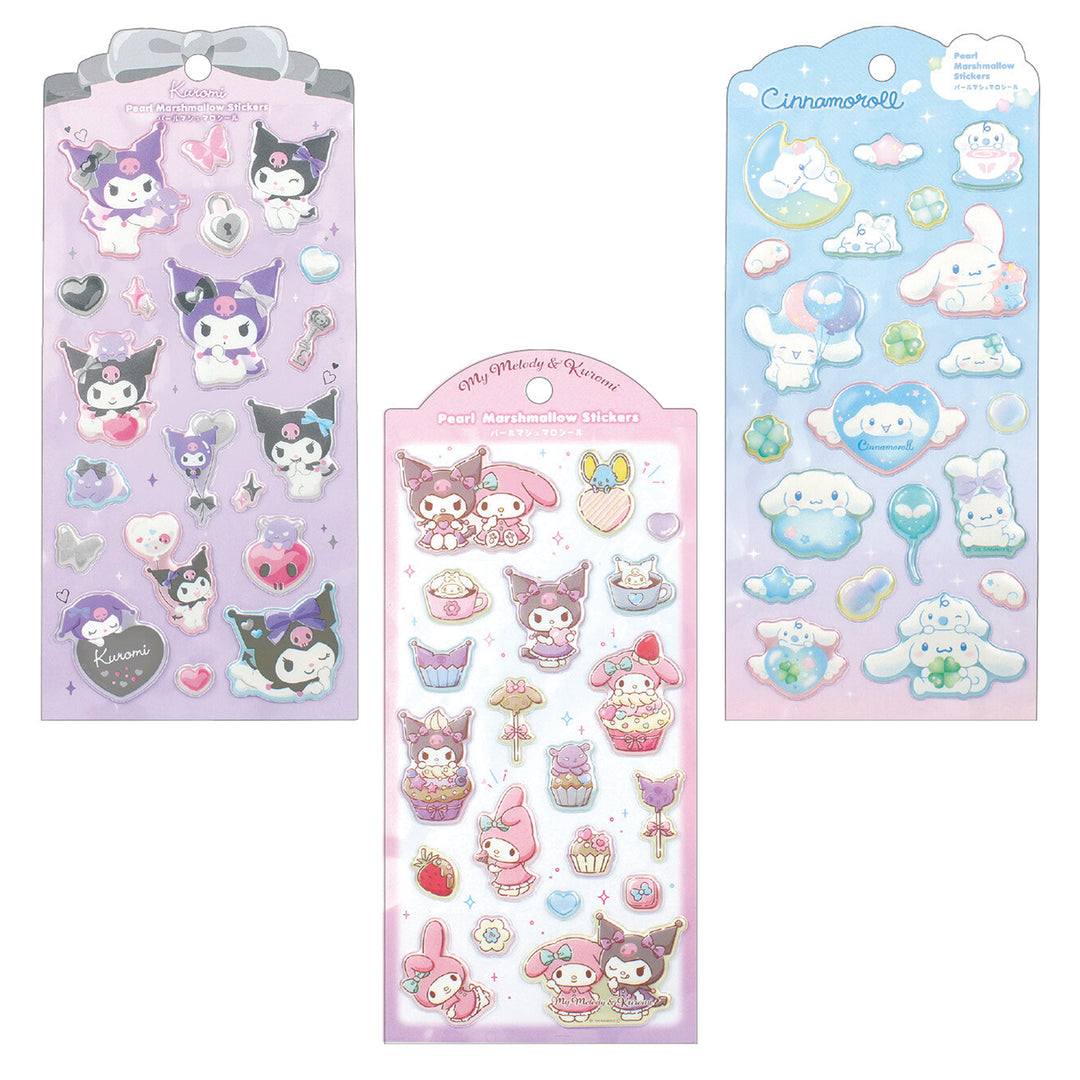 Sanrio Pearl Marshmallow 3D Sticker Sheets SET (3 pcs.)