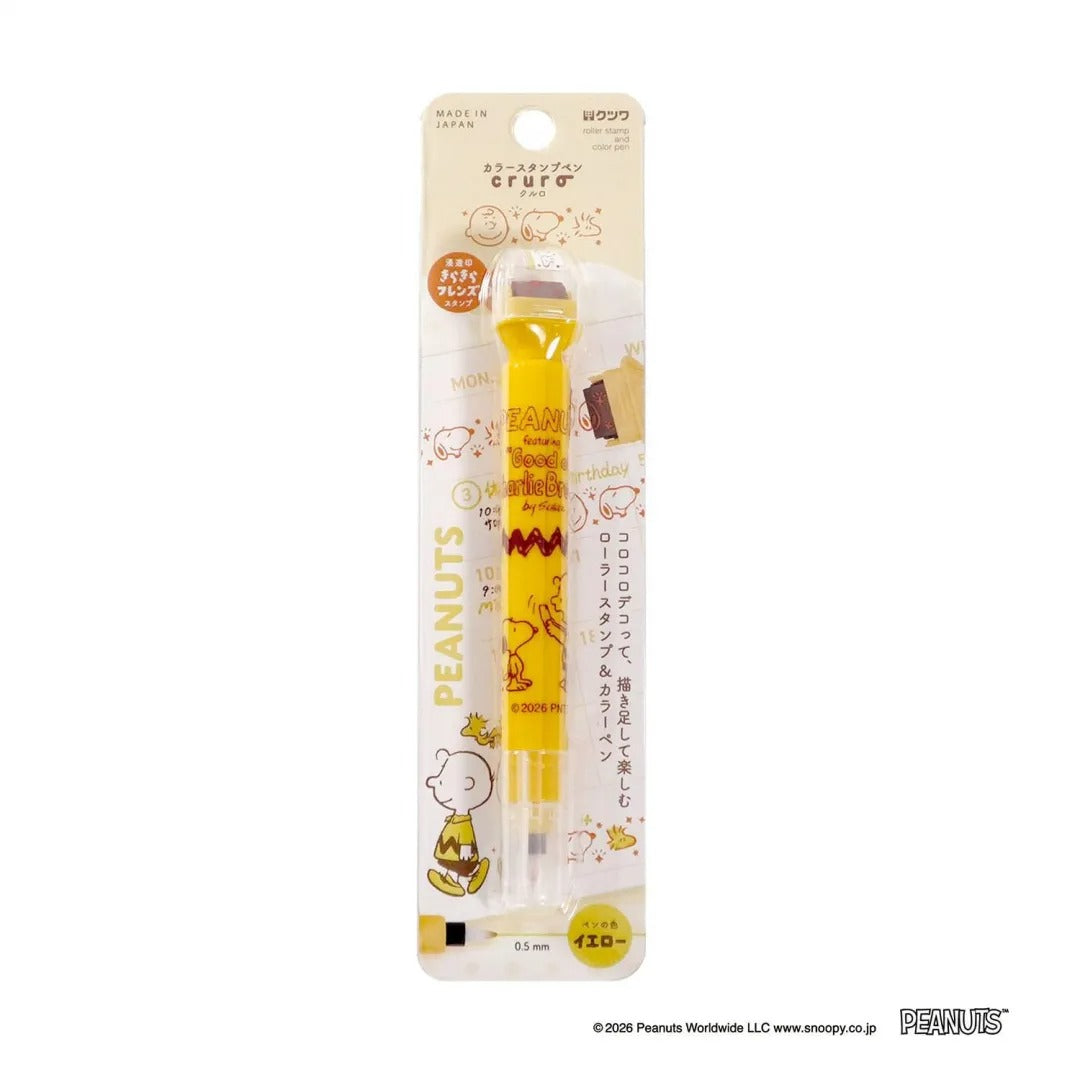 Kutsuwa Cruro Peanuts/Snoopy Pen + Roll Stamp (6 designs)