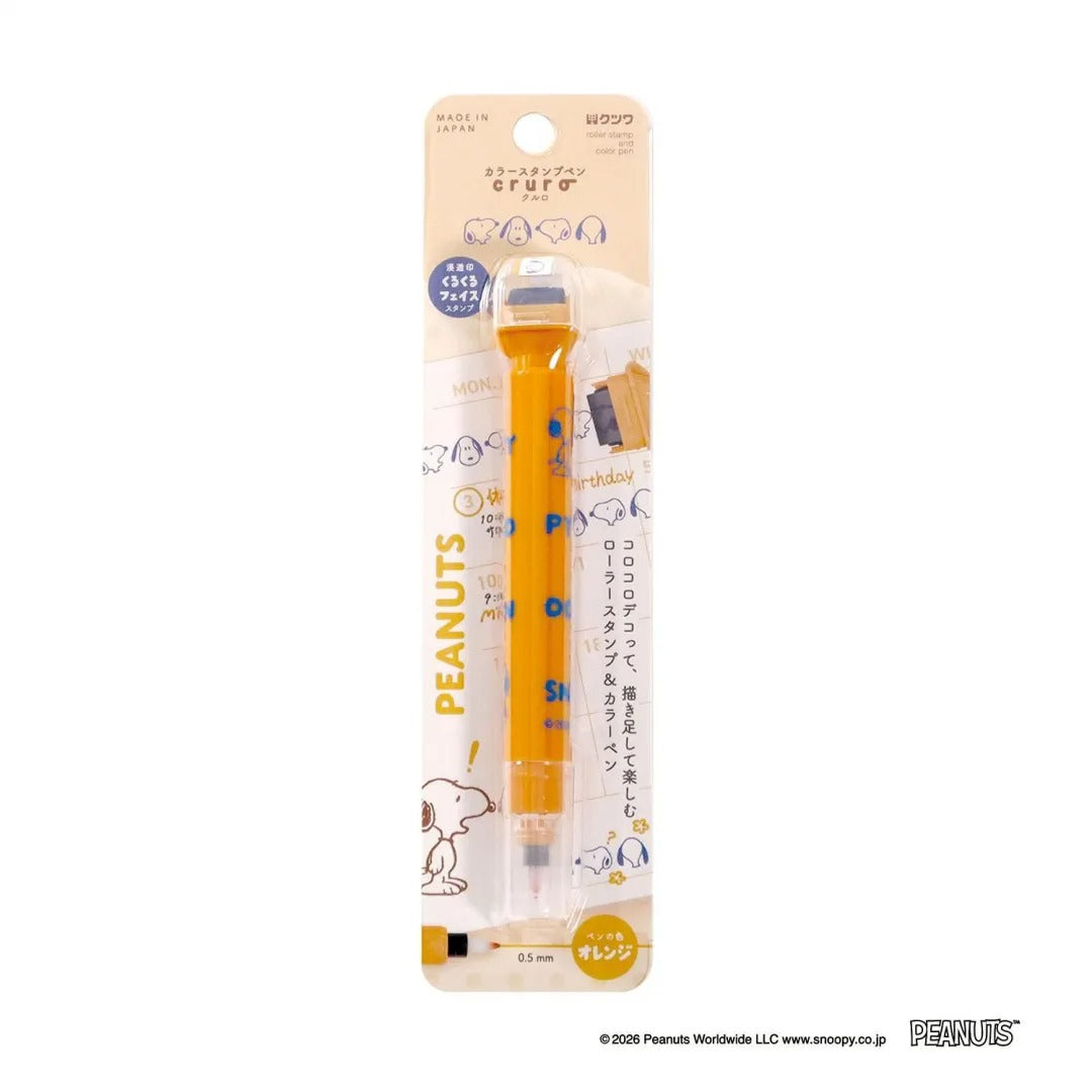 Kutsuwa Cruro Peanuts/Snoopy Pen + Roll Stamp (6 designs)