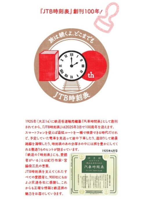 JTB Timetable 100th Anniversary Railway Stamp Book