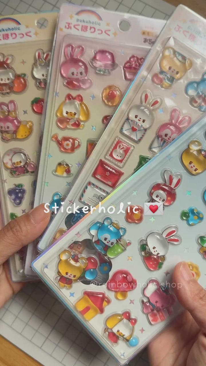 [Pre-Order] Rainbowholic x Ochame Friends Pukuholic 3D Sticker (4 Designs)