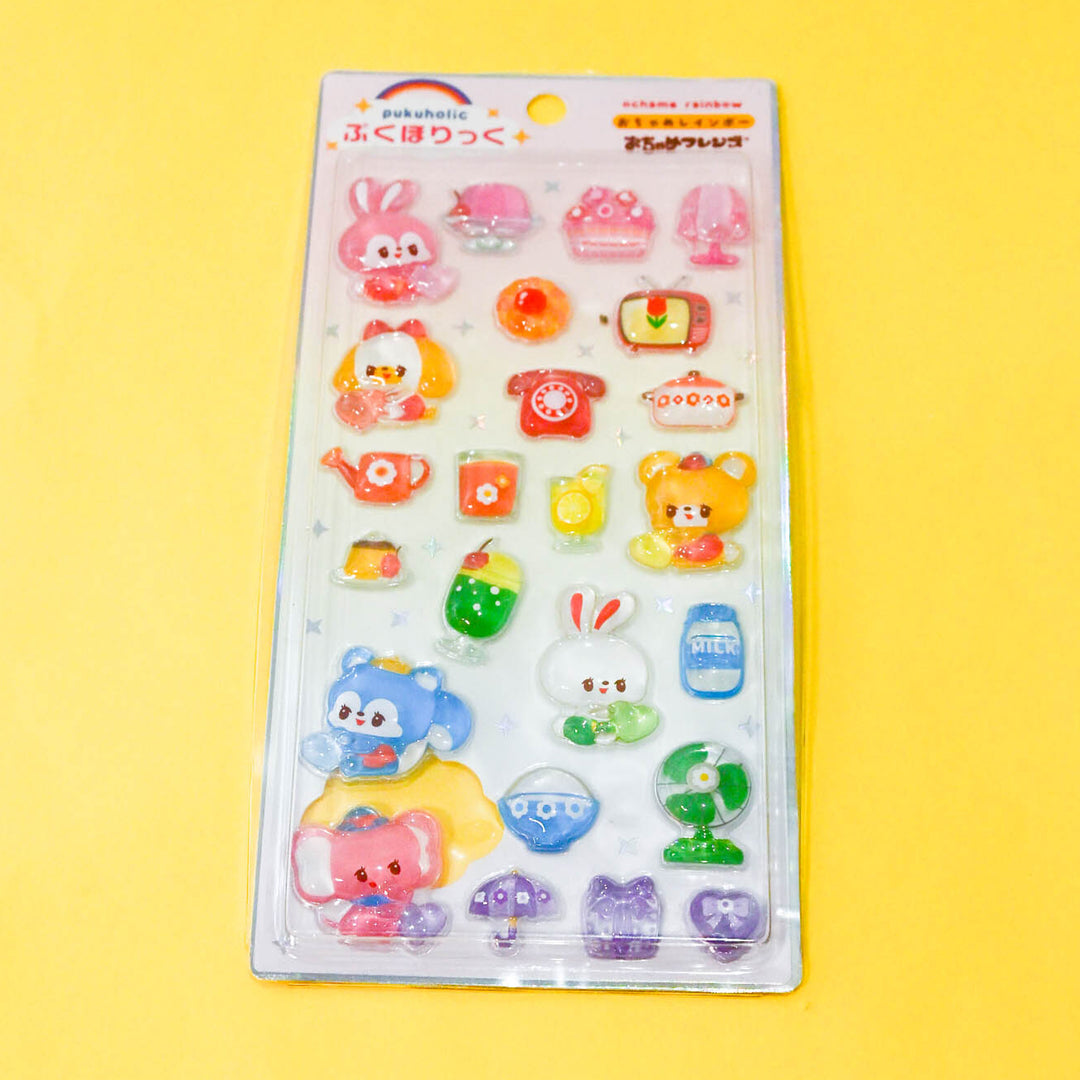 [Pre-Order] Rainbowholic x Ochame Friends Pukuholic 3D Sticker (4 Designs)