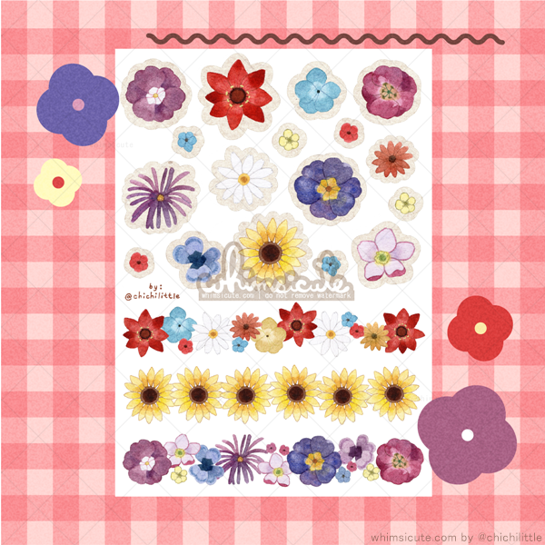 Whimsicute Flower Blossoms Sticker Sheet - Matte