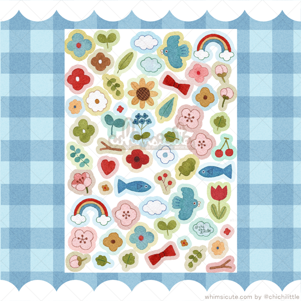 Whimsicute Cute Nature Shapes Sticker Sheet - Matte