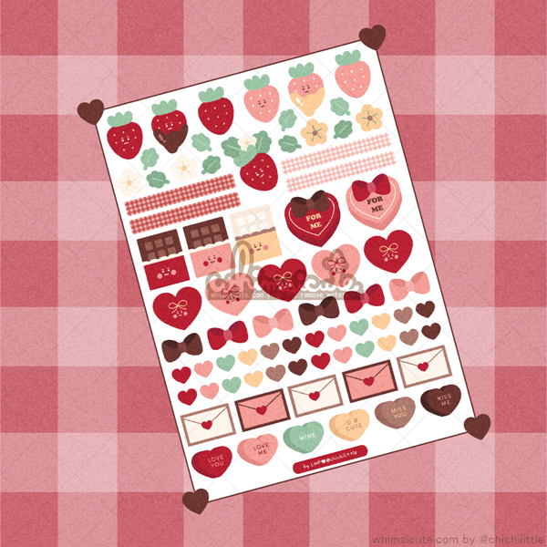Whimsicute Valentines Sticker Sheet