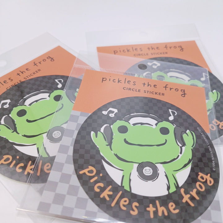 Circle Sticker Pickles the Frog (MUSIC)