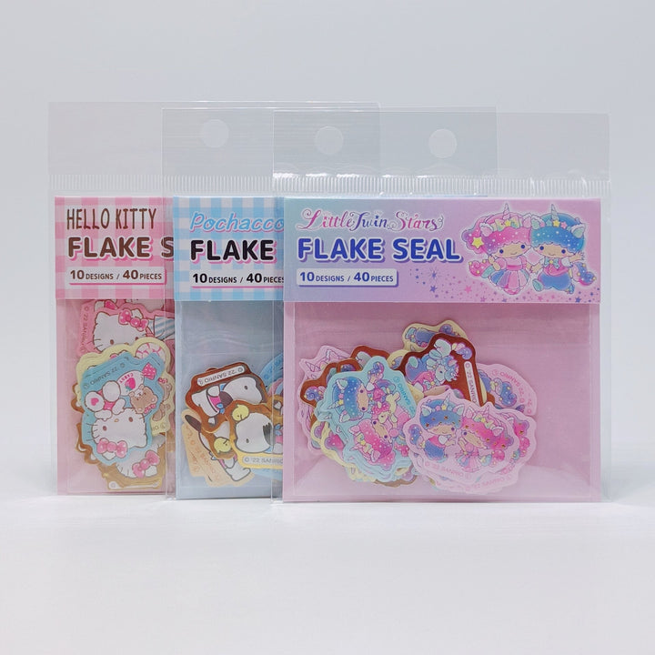 Hello Kitty + Little Twin Stars + Pochacco flake seal set