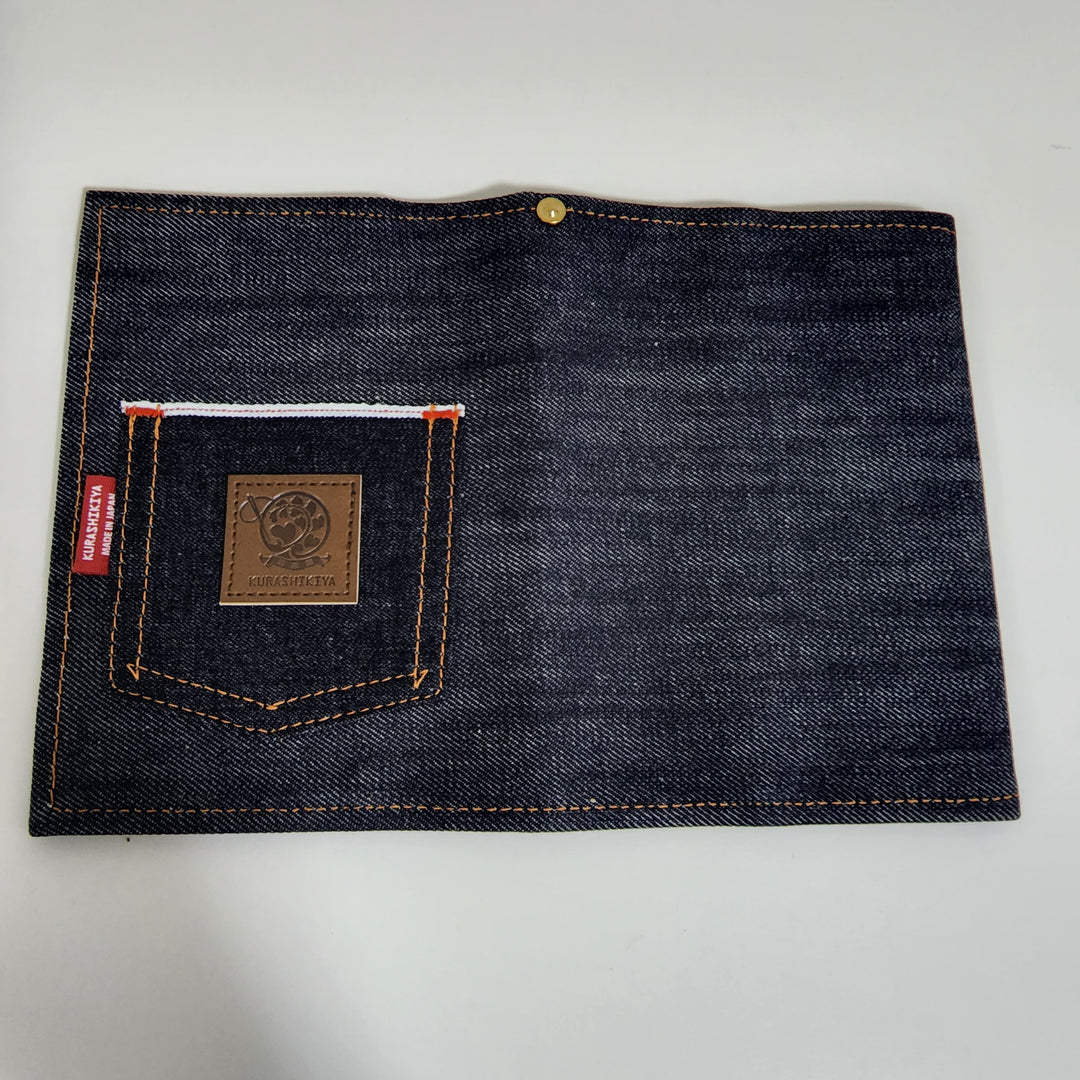 KURASHIKIYA Jeans Book Cover with Pocket (A6 Size)