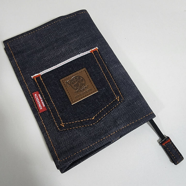 KURASHIKIYA Jeans Book Cover with Pocket (A6 Size)