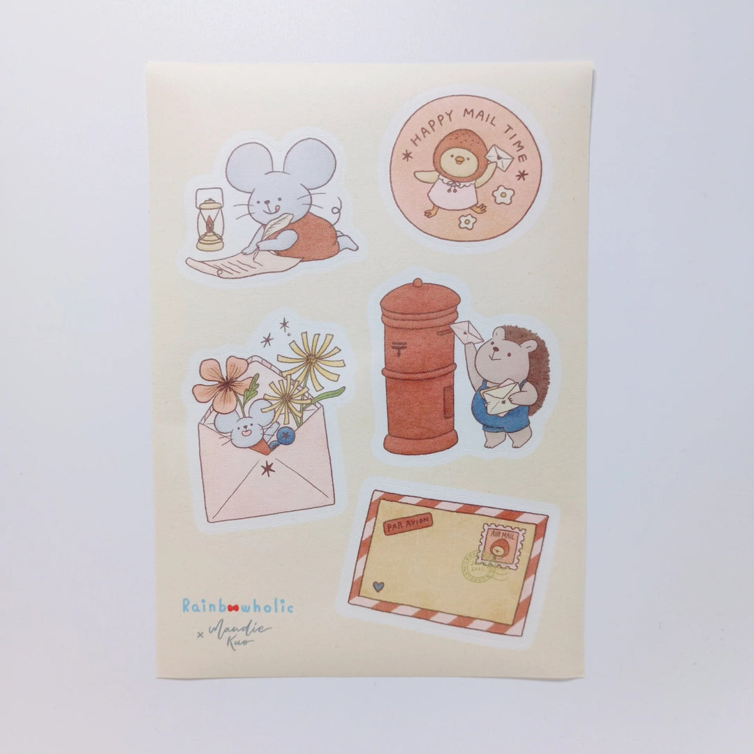 (ST051) Original Rainbowholic x Mandie Kuo A6 Sticker Sheet Set (Stationery & Happy Mail)