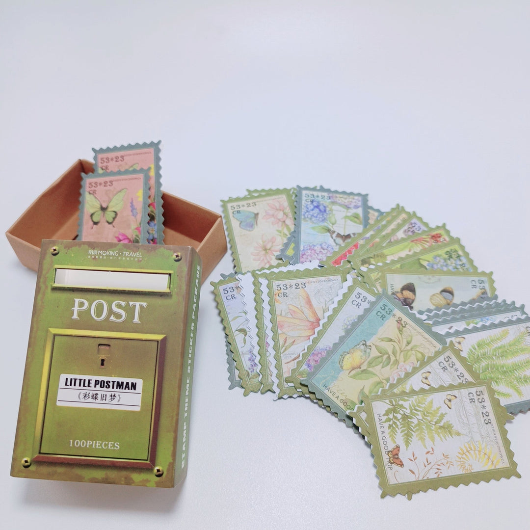 The Little Postman Stamp Theme Stickers