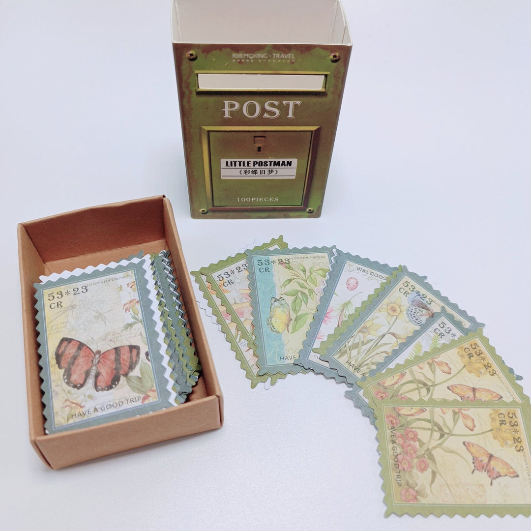 The Little Postman Stamp Theme Stickers