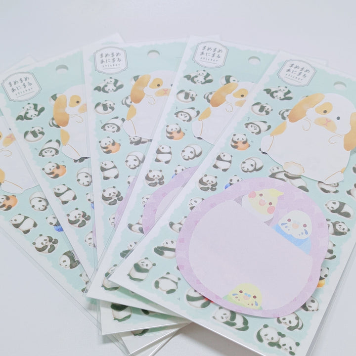 Set de papelería con pegatinas y notas de animales kawaii