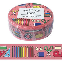 Load image into Gallery viewer, Kawaii Stationery, Bread, &amp; School Washi Tape Set of 3
