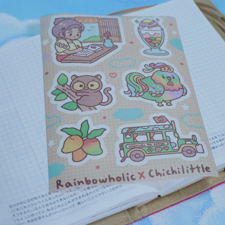 (ST030) Rainbowholic x Chichilittle Philippine Theme A6 Sticker Set (2 pcs.)