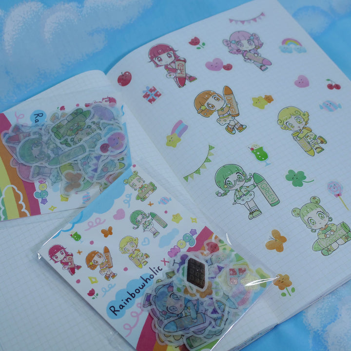 (FS002) Rainbowholic x mog Rainbow Stationery Girls Flake Seal