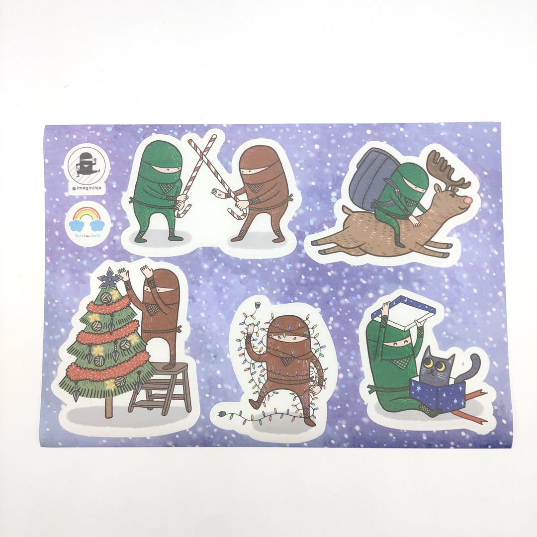 (ST006) Rainbowholic x Imagininja Collaboration Holiday Sticker Set (2 sheets)