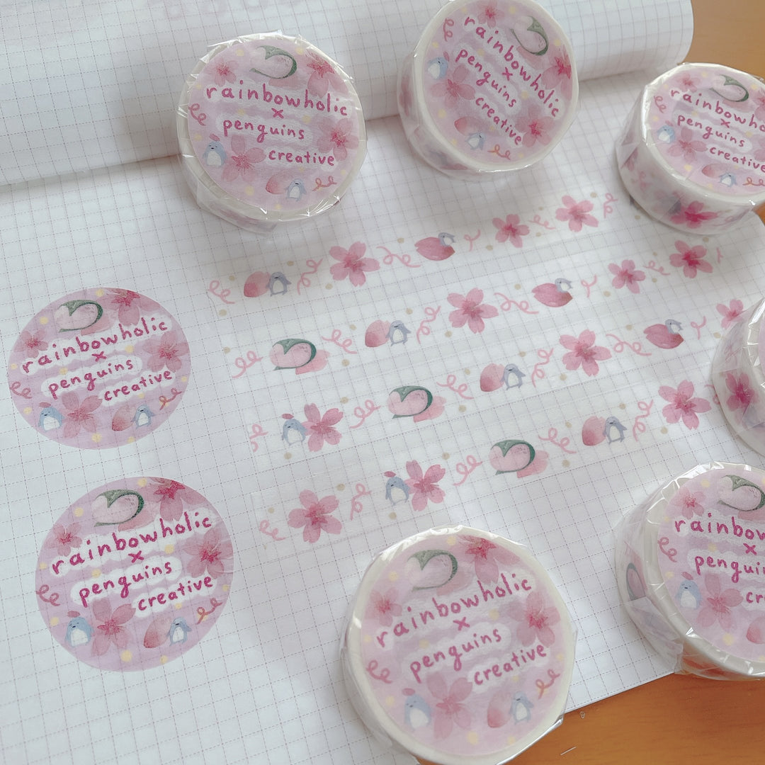 (MT025) Original Sakura Rainbowholic x Penguins Creative Collaboration Washi Tape