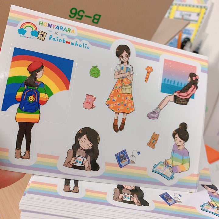 (ST023) Original Rainbowholic × Honyarara collaboration sticker