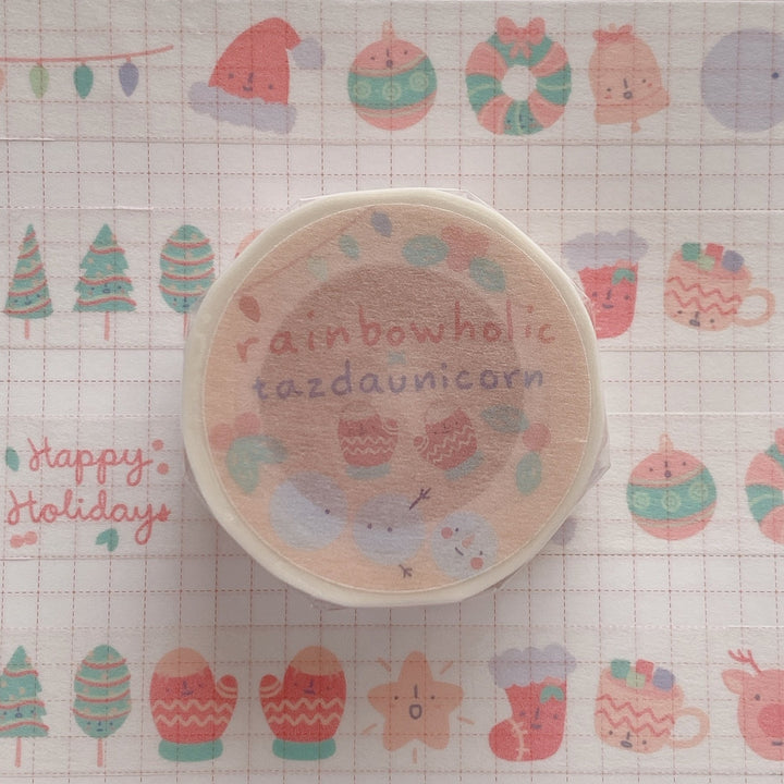 (MT034) Original Rainbowholic x Tazdaunicorn "Pastel Holidays" Collaboration Washi Tape
