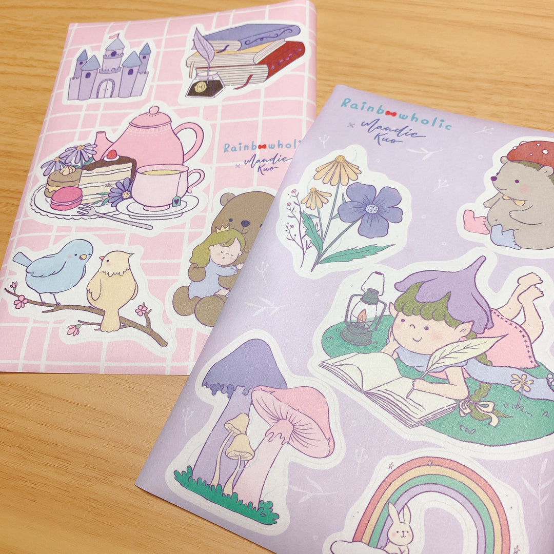 (ST007) Rainbowholic x Mandie Kuo Collaboration Fairy Tale Sticker Set (2 sheets)