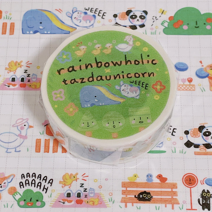 (MT030) Original Rainbowholic x Tazdaunicorn "A Day at the Park" Collaboration Washi Tape