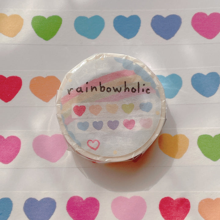 (MT007) Original Rainbow Hearts Washi Tape