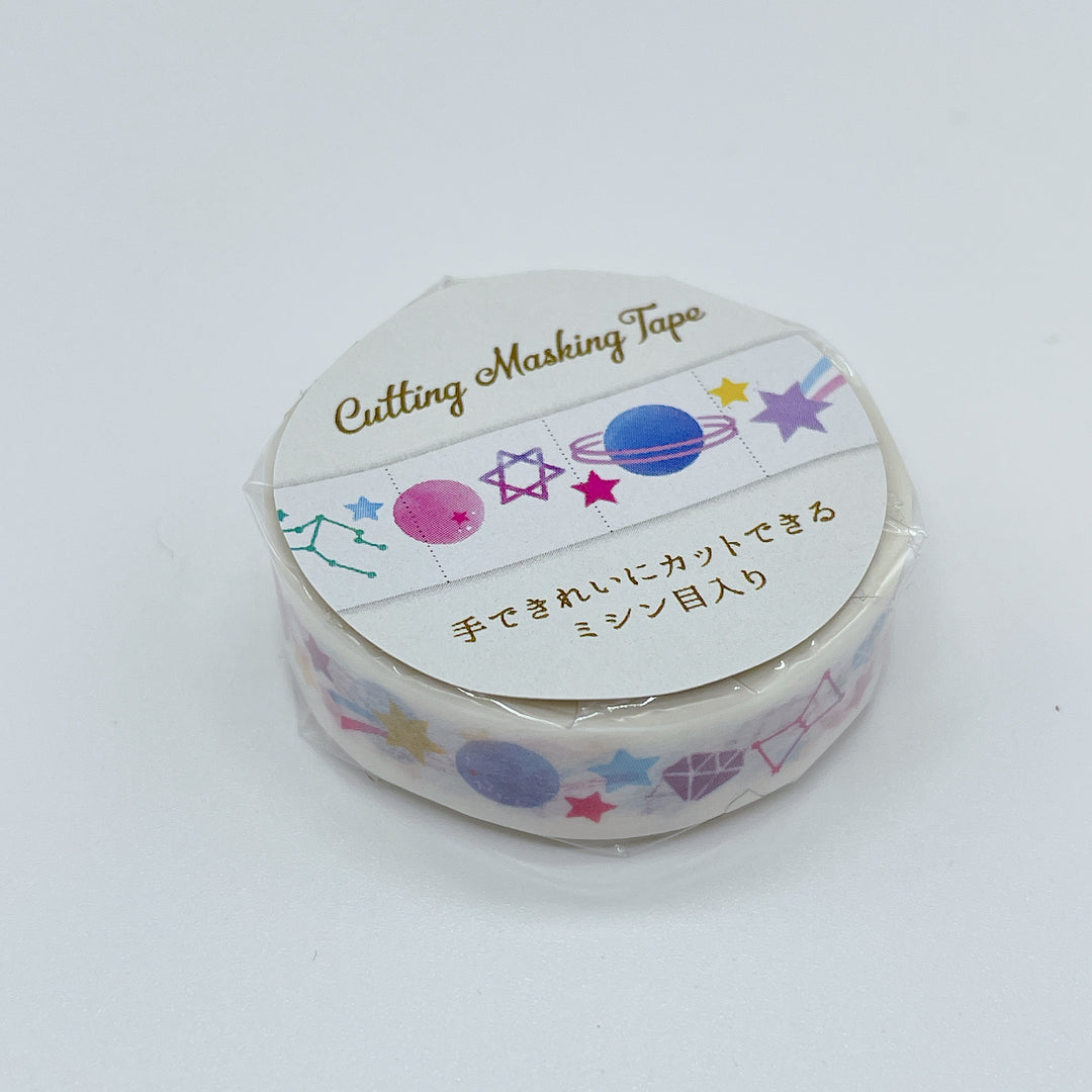 Floral & Planet Cutting Masking Tape Washi Tape Set (3 pcs.)
