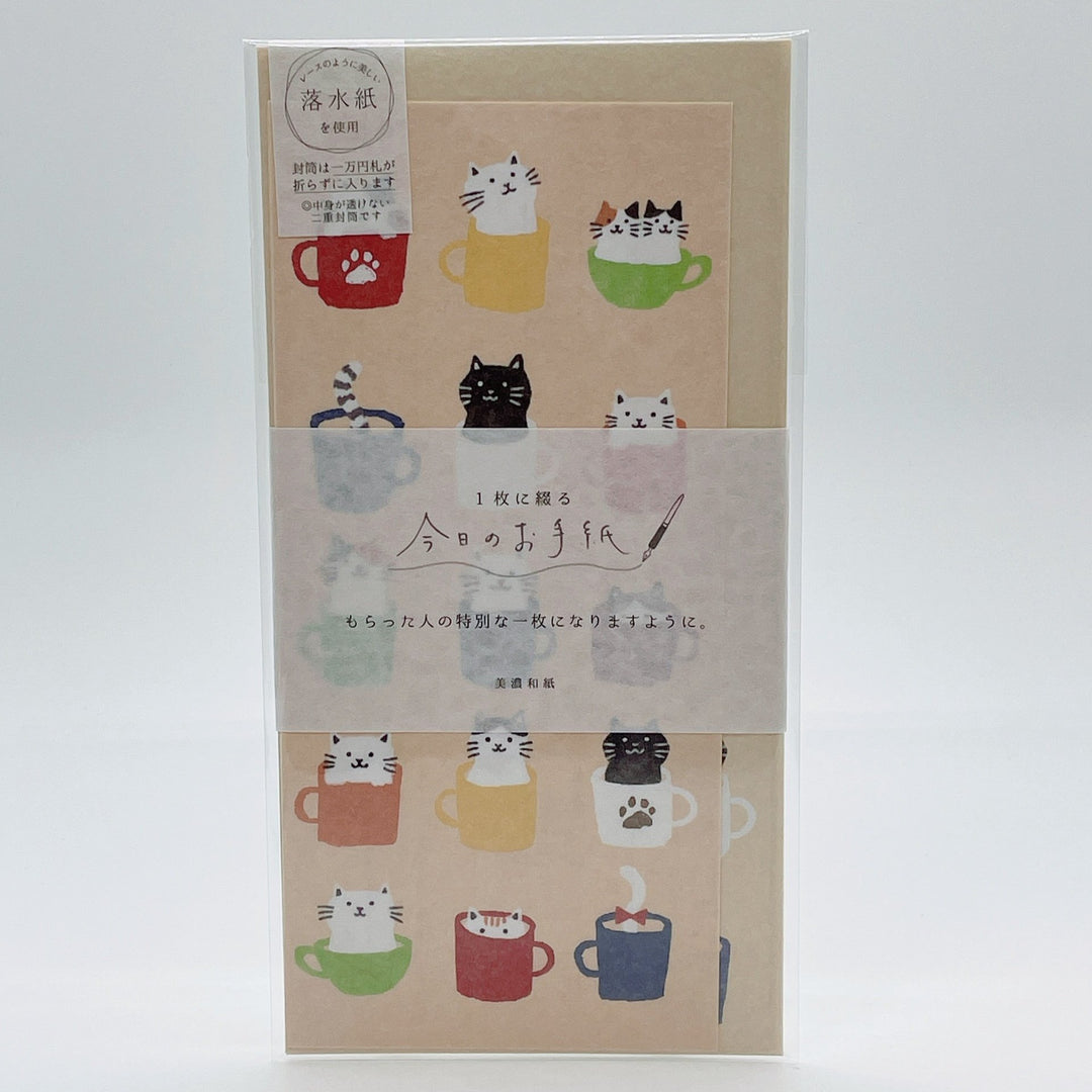 Cat & Tea Cup Letter Set