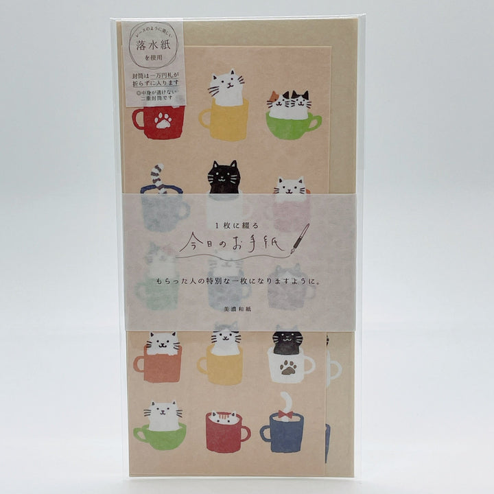 Cat & Tea Cup Letter Set