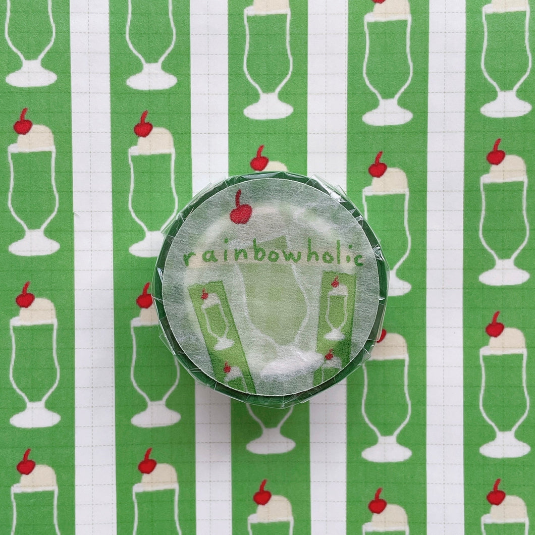 (MT072) Original Rainbowholic Kawaii Melon Cream Soda (Green) Washi Tape