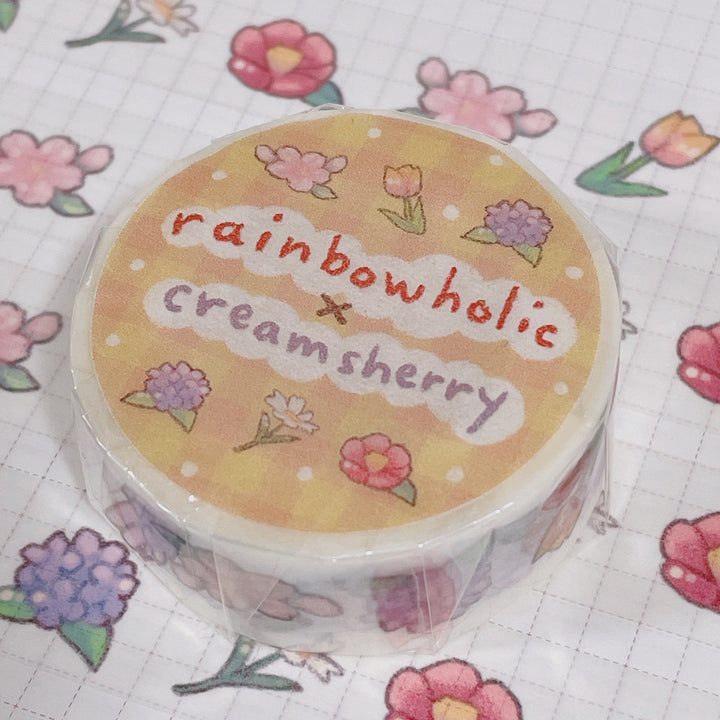 (MT026) Original Rainbowholic x Creamsherry Flowers Collaboration Washi Tape
