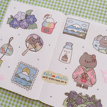 Load image into Gallery viewer, (ST033) Rainbowholic x Dolly Kaye Art &quot;Japanese Summer &amp; Onsen&quot; Sticker Set (2 sheets)
