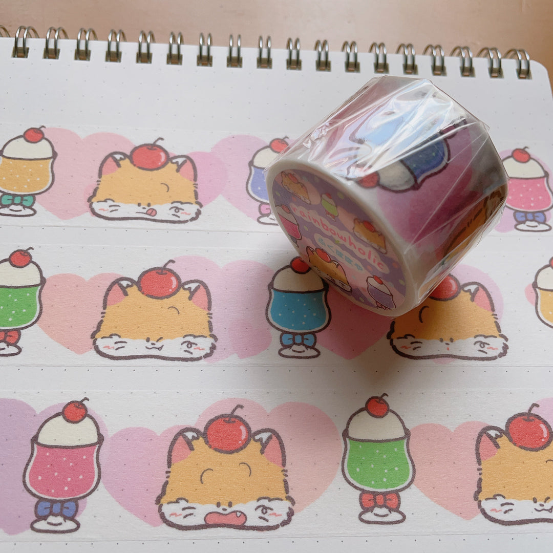 (MT087) Rainbowholic x Fukupopoya Cream Soda 3cm Washi Tape