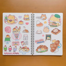 Load image into Gallery viewer, (ST067) Rainbowholic x Fukupopoya Bungu Kissa &amp; Bakery A5 Sticker Sheet Set (2 sheets)
