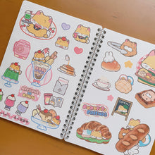 Load image into Gallery viewer, (ST067) Rainbowholic x Fukupopoya Bungu Kissa &amp; Bakery A5 Sticker Sheet Set (2 sheets)
