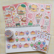 Load image into Gallery viewer, (ST067) Rainbowholic x Fukupopoya Bungu Kissa &amp; Bakery A5 Sticker Sheet Set (2 sheets)
