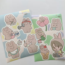 Load image into Gallery viewer, (ST038) Original Rainbowholic x Hamstergampoong Rabbit Life Sticker Set (2 sheets)
