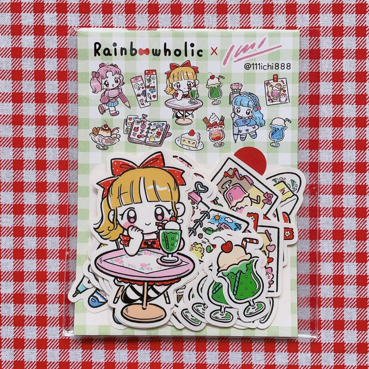 (FS005) Rainbowholic x Ichi Bungu Kissa (Stationery Cafe) Flake Seal