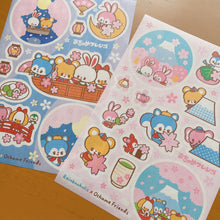 Load image into Gallery viewer, (ST042) Rainbowholic x Ochame Friends Sakura Series A5 Sticker Sheet Set
