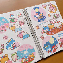 Load image into Gallery viewer, (ST042) Rainbowholic x Ochame Friends Sakura Series A5 Sticker Sheet Set

