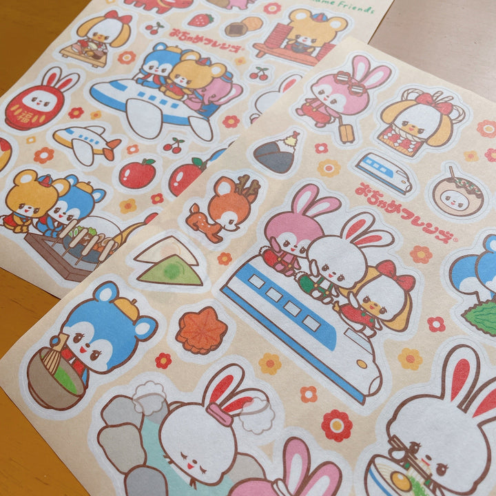 (ST061) Rainbowholic x Ochame Friends Japan Trip A5 Sticker Sheet Set