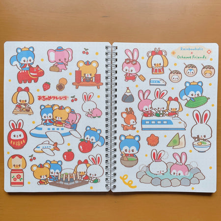 (ST061) Rainbowholic x Ochame Friends Japan Trip A5 Sticker Sheet Set