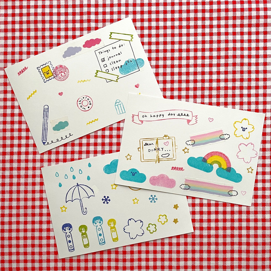 Rainbowholic x Sakuralala - Kawaii Journaling Clear Stamp