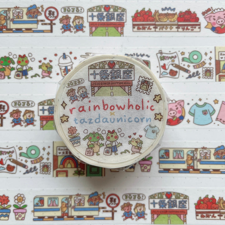 (MT067) Original Rainbowholic x Tazdaunicorn Jujo Ginza Shotengai Washi Tape