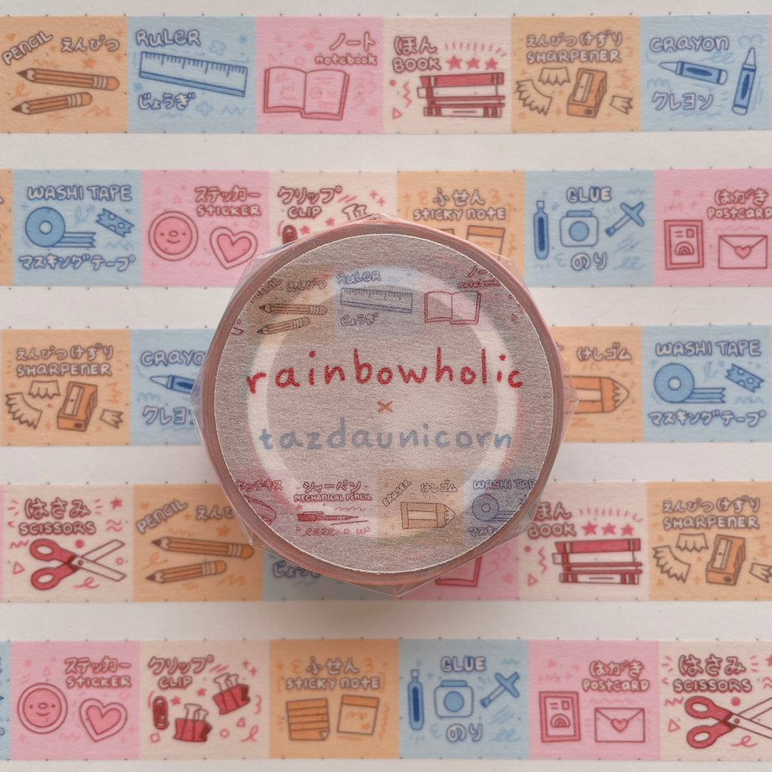 (MT053) Original Rainbowholic x Tazdaunicorn Stationery Words Washi Tape